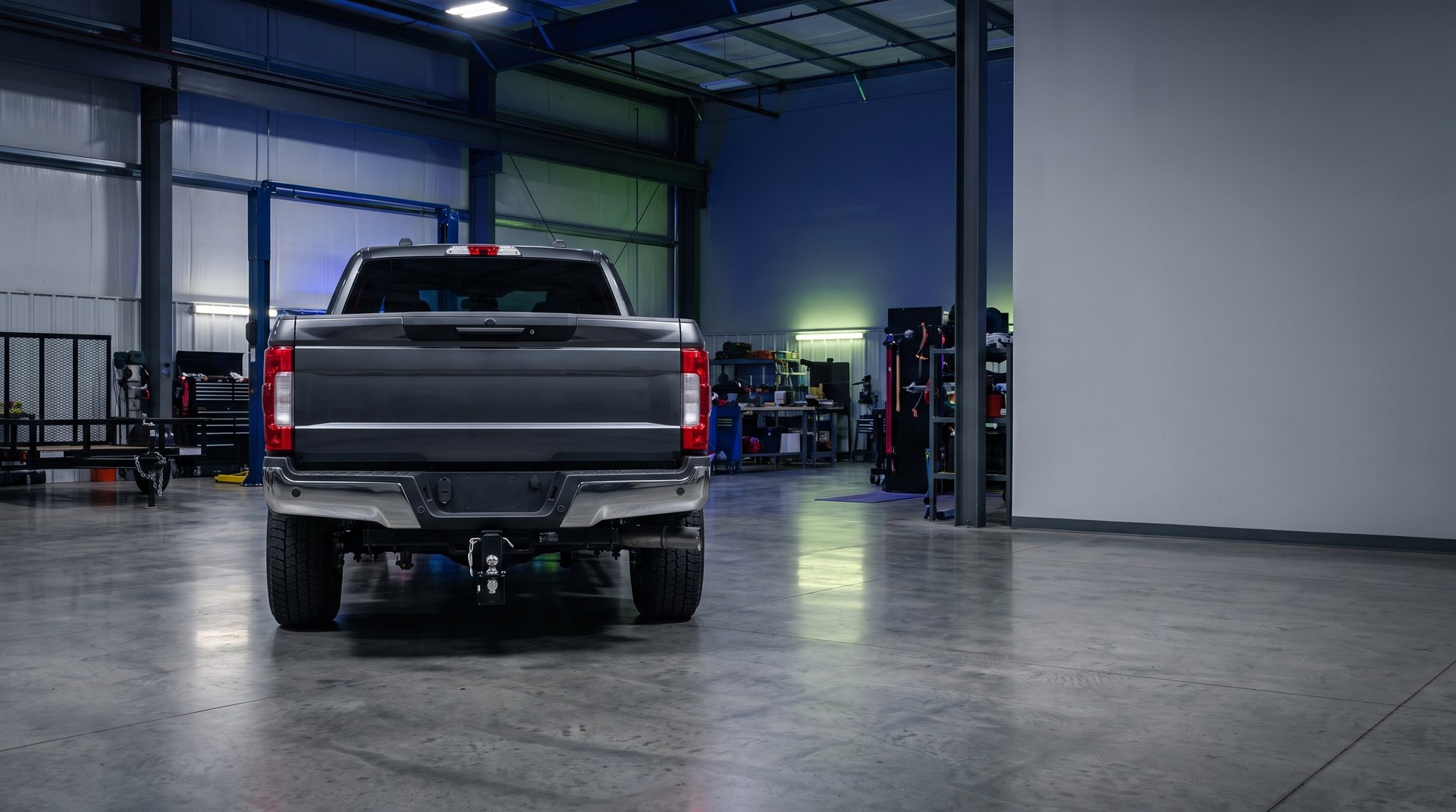 Trailer hitch and towing equipment installation for fleet vehicles at United Automotive Enhancements