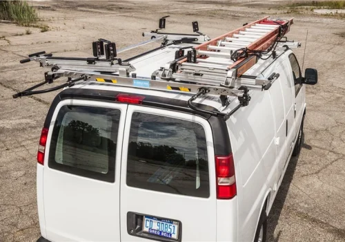 Fixed Ladder Racks for fleet vehicles at United Automotive Enhancements