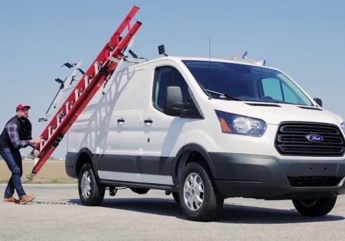 Adjustable Ladder Racks for fleet vehicles at United Automotive Enhancements