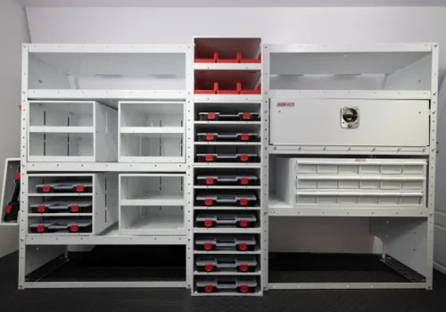 Secure Locking Cabinets for fleet vehicles at United Automotive Enhancements