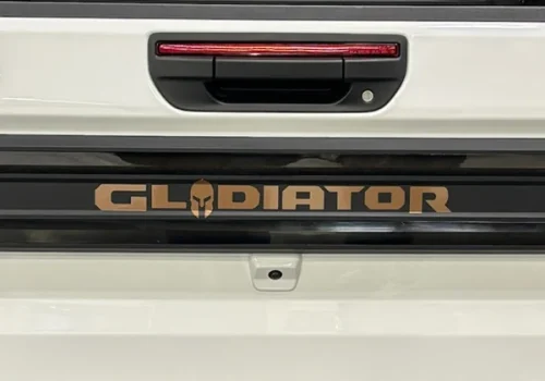 Rear backup camera mounted in a Jeep tailgate